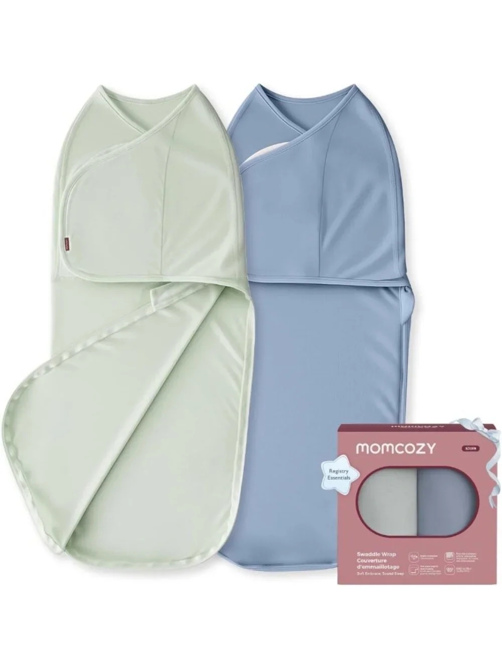Cozy Newborn Swaddles 0-3 Months, Quiet Fastener Sleep Sack, 2-Pack Essentials